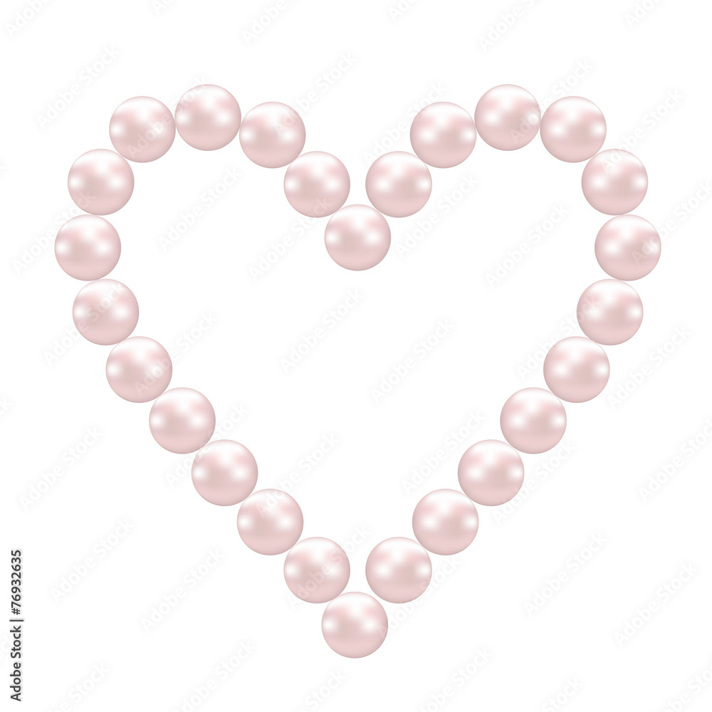 Obraz premium Pearl heart with bow