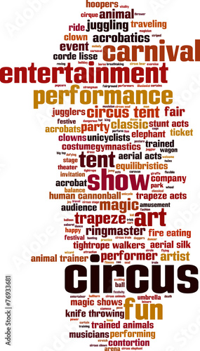 Circus word cloud concept. Vector illustration