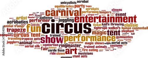 Circus word cloud concept. Vector illustration