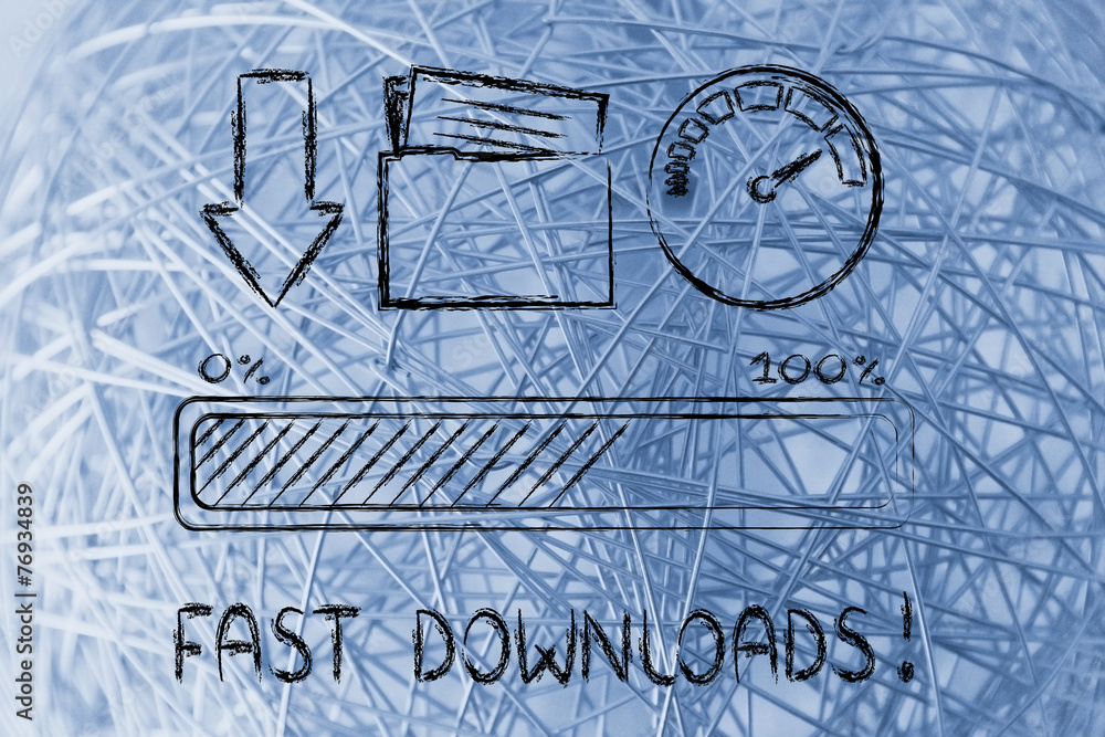 Obraz premium internet and data transfer rate or speed