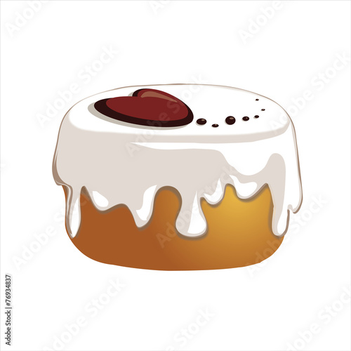 pasticcino decorato con cuore isolato