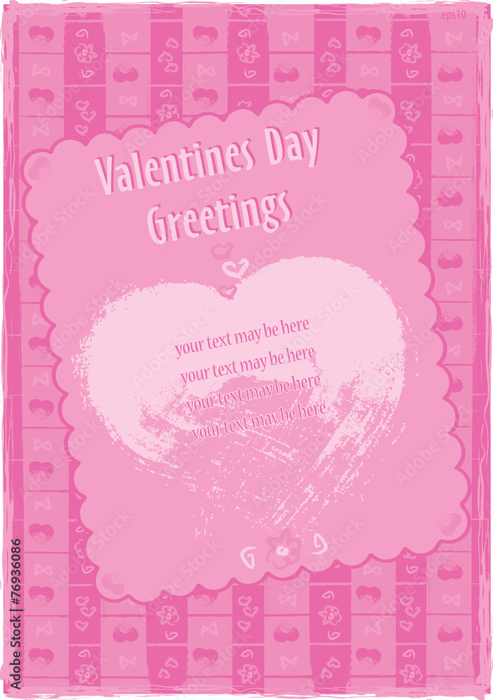 Valentine's Day Greetings on the vector pink background Valentine's Day Greetings on the vector pink background