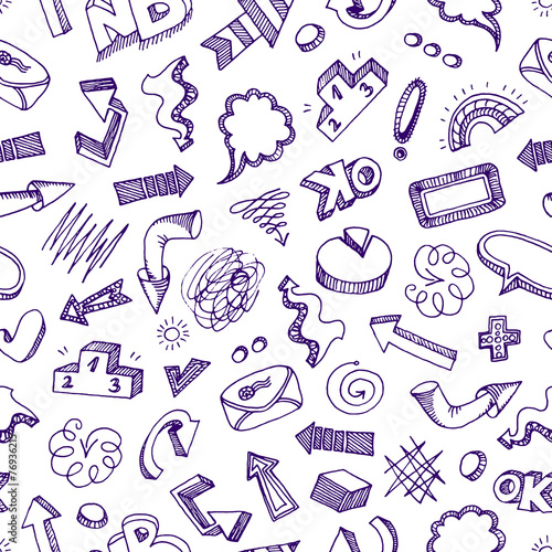 Seamless pattern - infographic doodles