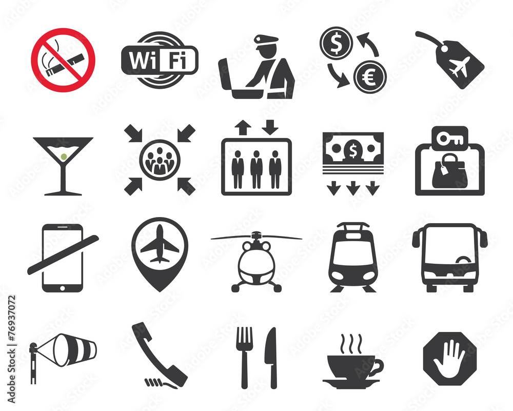 Fototapeta premium Airport icons