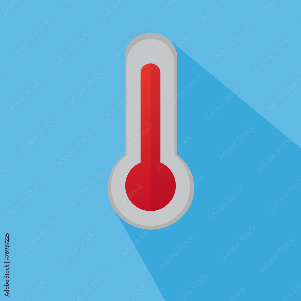 Flat Thermometer With Red Scale Flat Thermometer With Red Scale