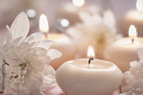 Candles and flowers