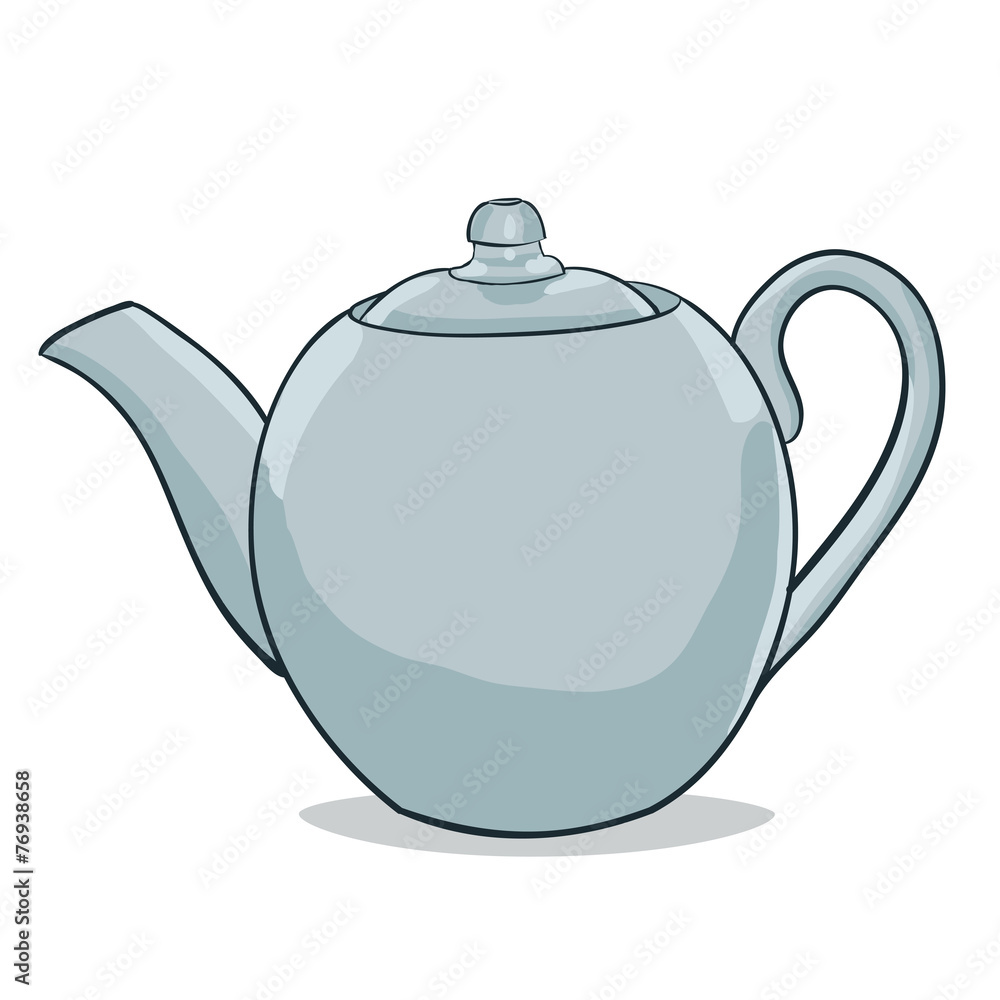 Vector illustration painted teapot Vector illustration painted teapot