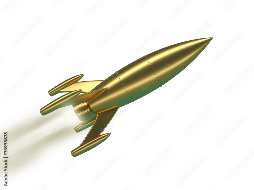 Gold Raket Gold Rakete Stock Illustration | Adobe Stock