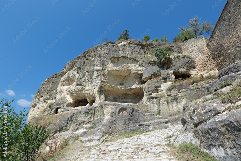 Chufut-Kale cave city-fortress, Bakhchysarai, republic Crimea Chufut-Kale cave city-fortress, Bakhchysarai, republic Crimea