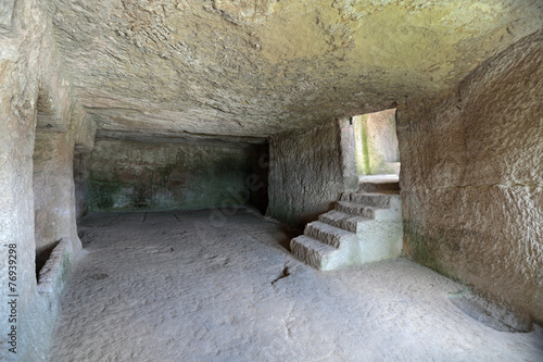 Chufut-Kale cave city-fortress, Bakhchysarai, republic Crimea photo