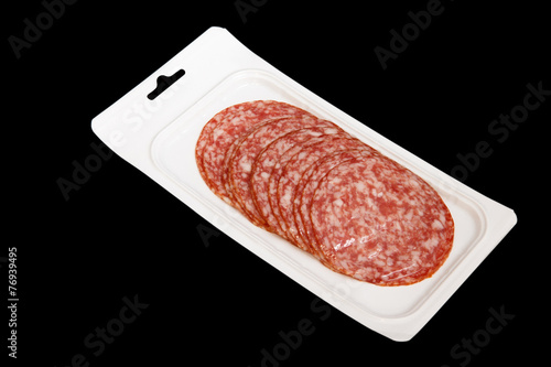 vacuum-packed sliced salami