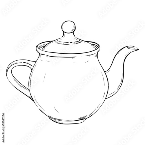 Vector sketch of doodle kettle