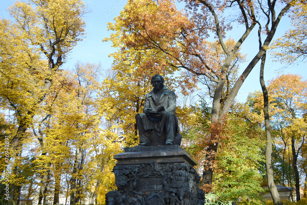 Krylov monument in Summer Garden.