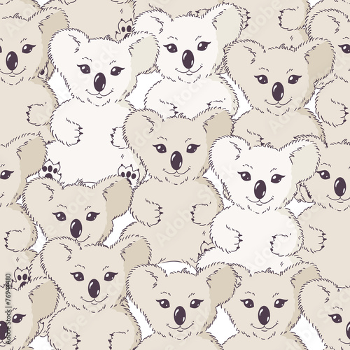 Many koalas seamless background