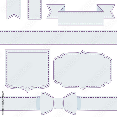 Set of ribbons with seams