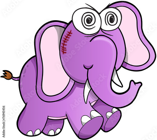 Insane Crazy Elephant Vector Illustration Art