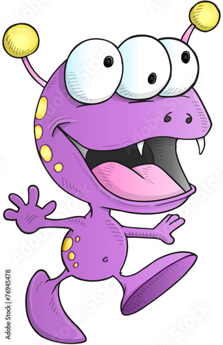 Silly Goofy Alien Vector Illustration Art