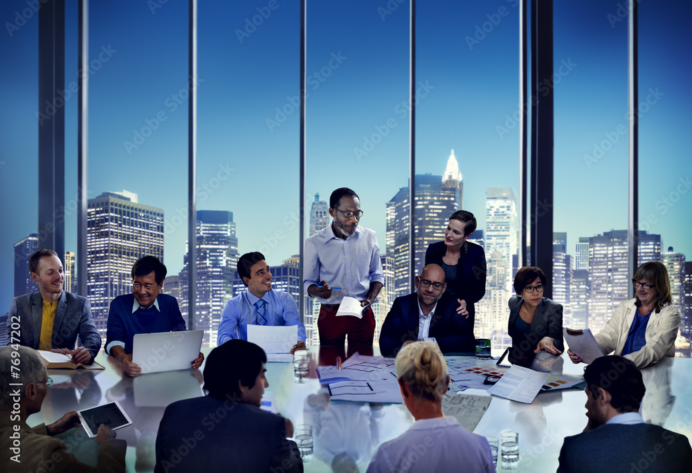 Fototapeta premium Business People Meeting Corporate Presentation Office Working Co