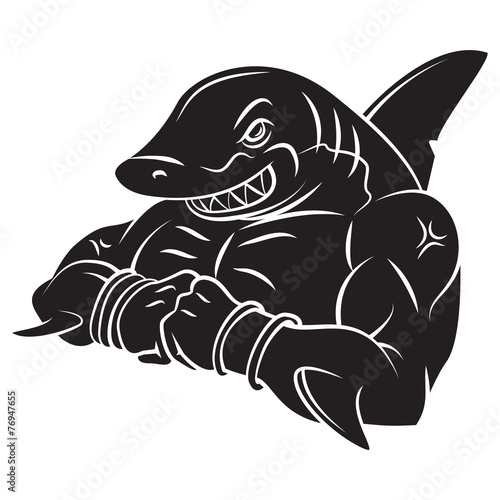 Shark Strong Mascot Tattoo