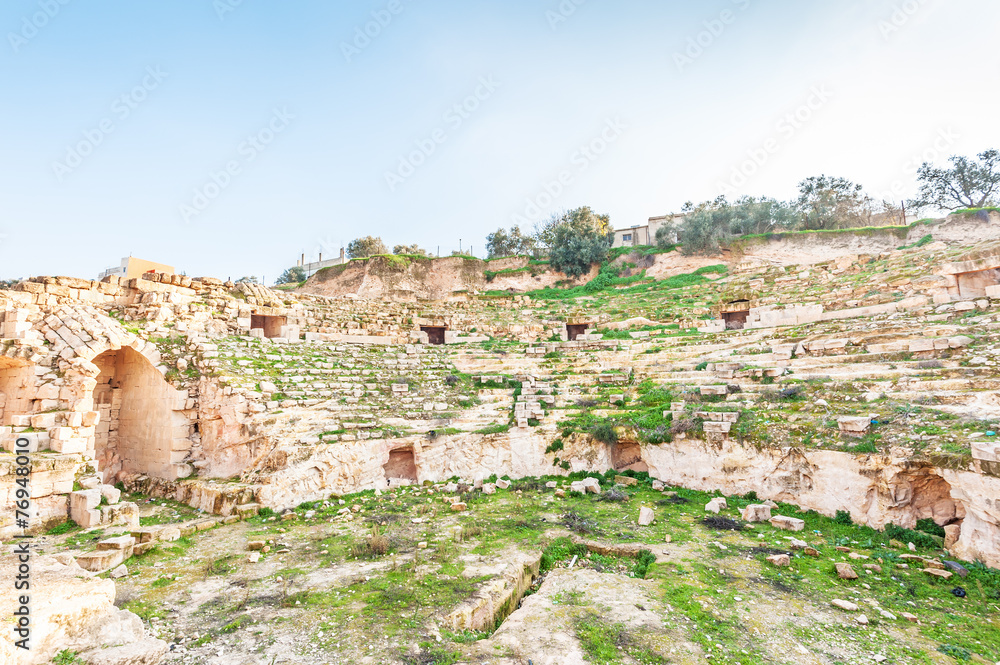 Roman theatre at Beit Ras in northern Irbid, Jordan.