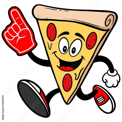 Pizza Running with Foam Finger