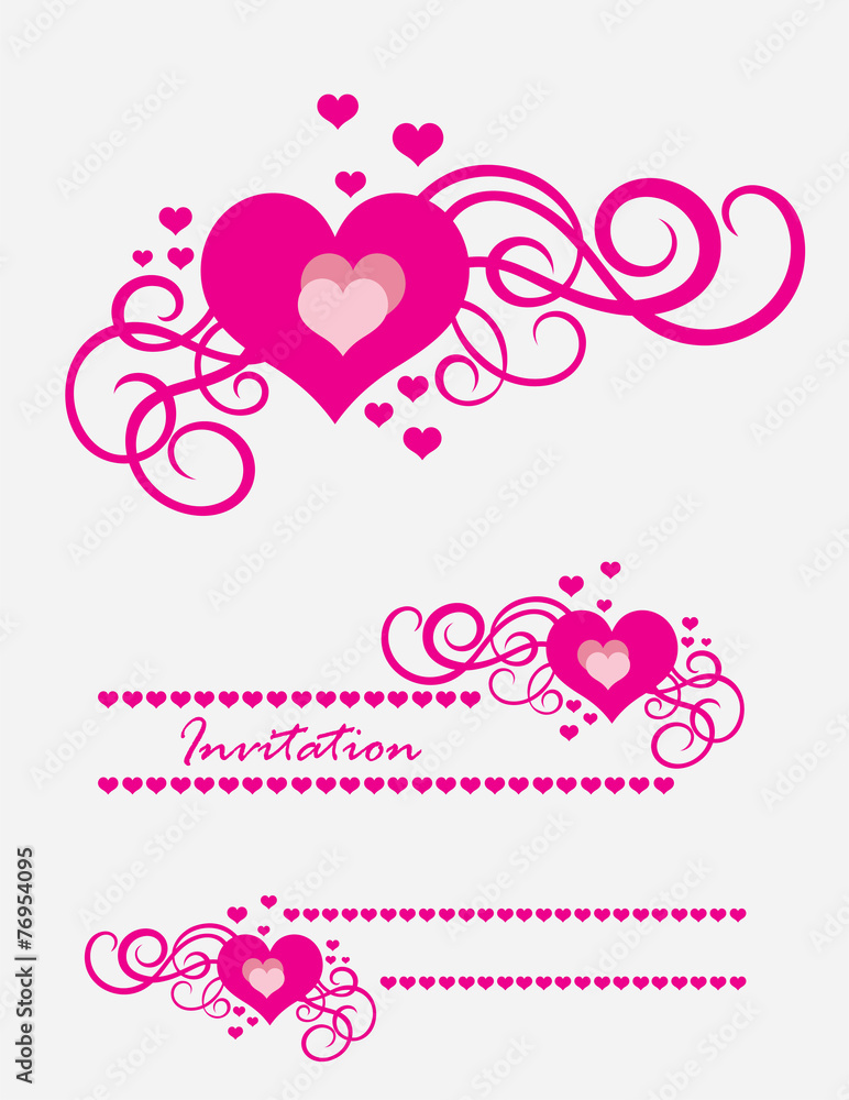 Heart love ornament, art vector decoration