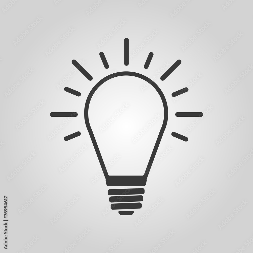 The Light lamp icon. Idea symbol. Flat The Light lamp icon. Idea symbol. Flat
