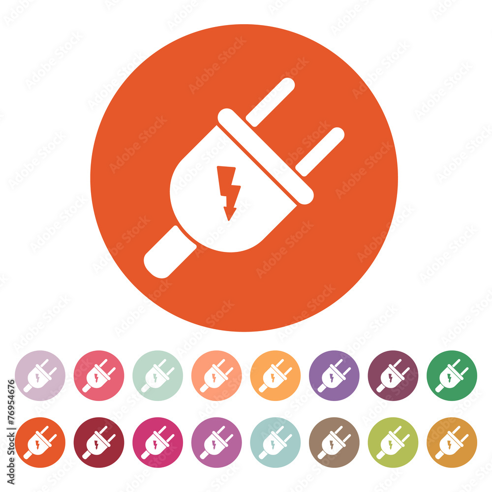 The electric plug icon. Electric Plug symbol. Flat The electric plug icon. Electric Plug symbol. Flat