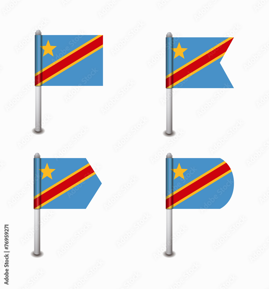 set of four flags Democratic Republic of the Congo set of four flags Democratic Republic of the Congo