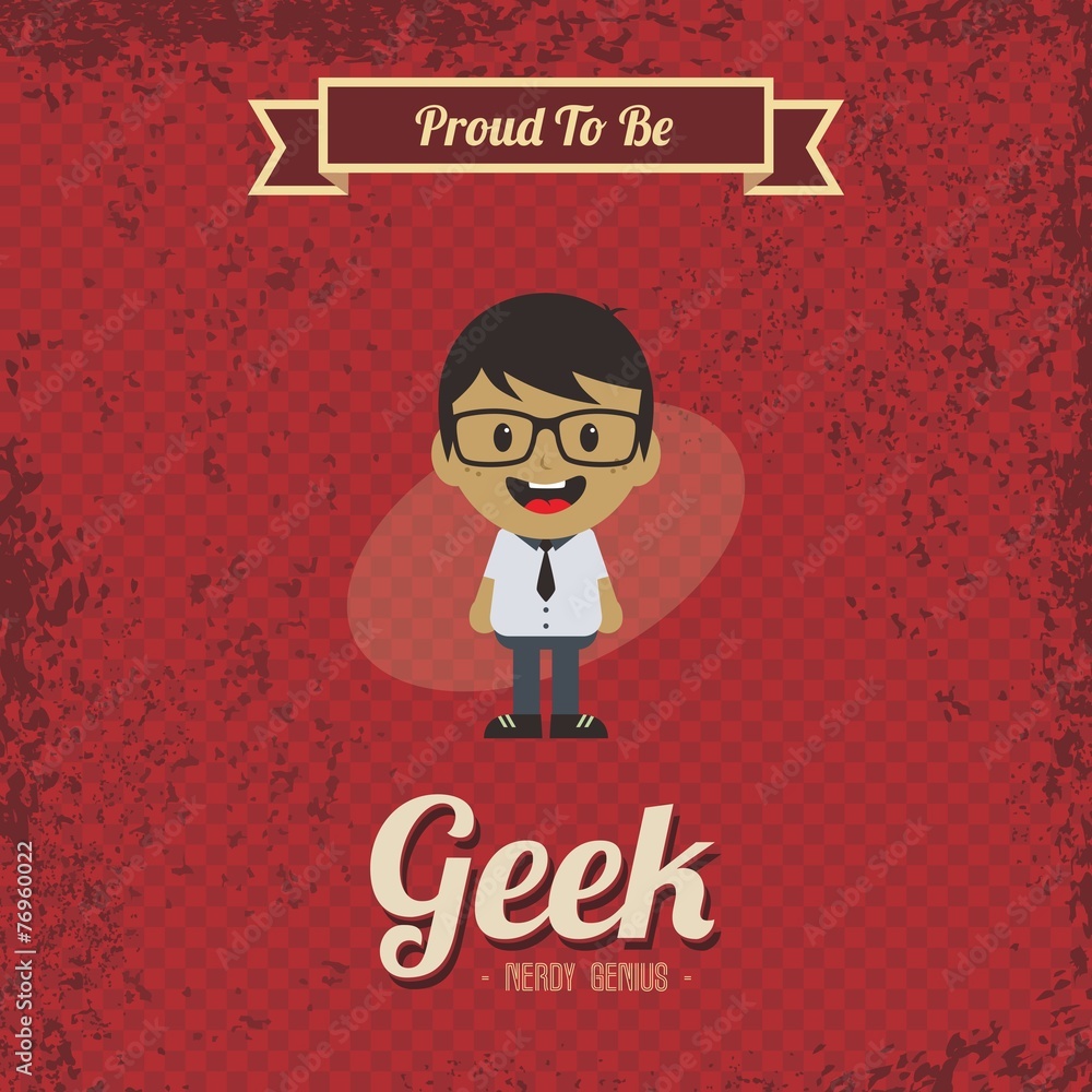 genius geek retro cartoon genius geek retro cartoon