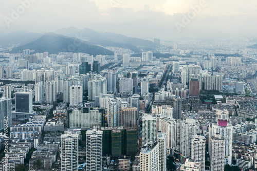 skyline cityscape of modern city shenzhen