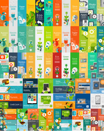 Mega collection of flat web infographic concepts