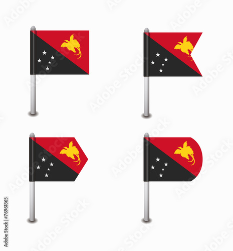 set of four flags Papua New Guinea