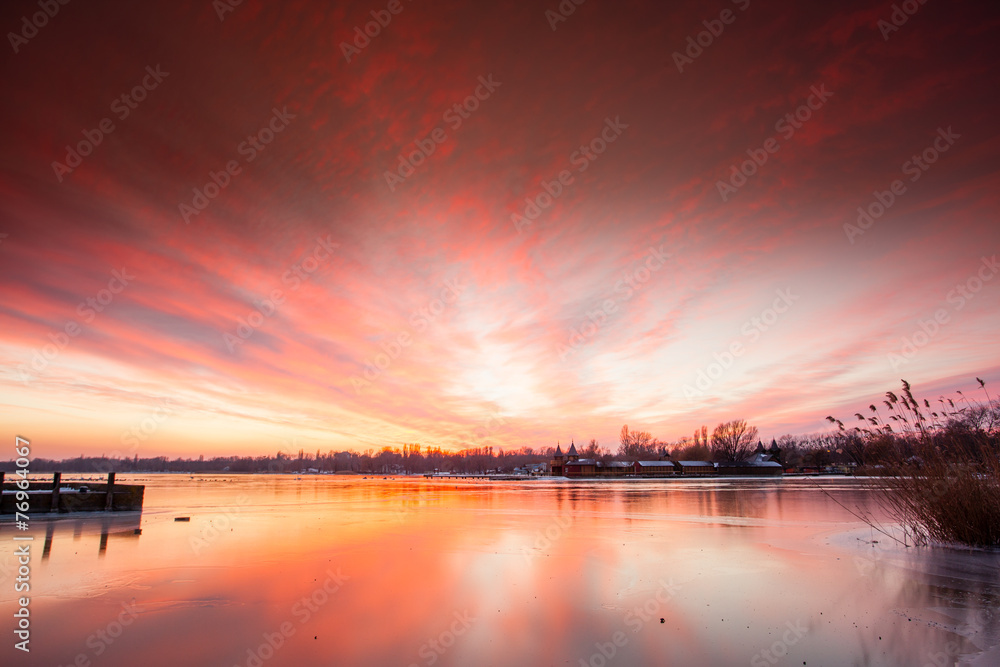 Sunset in Keszthely Bay