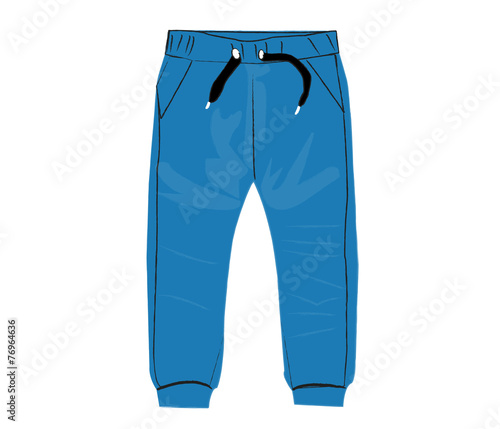 фотографія Blue trousers on white background