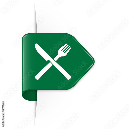 Knife and fork - Dunkelgrüner Sticker Pfeil mit Schatten