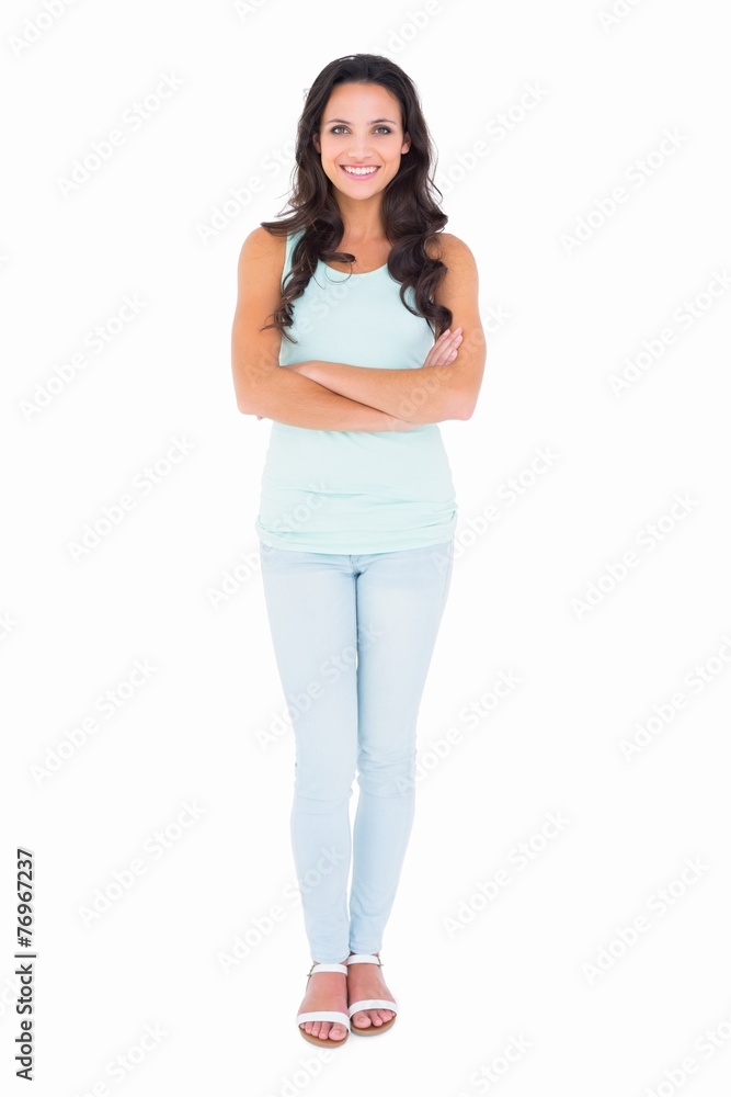 Pretty brunette smiling at camera Pretty brunette smiling at camera