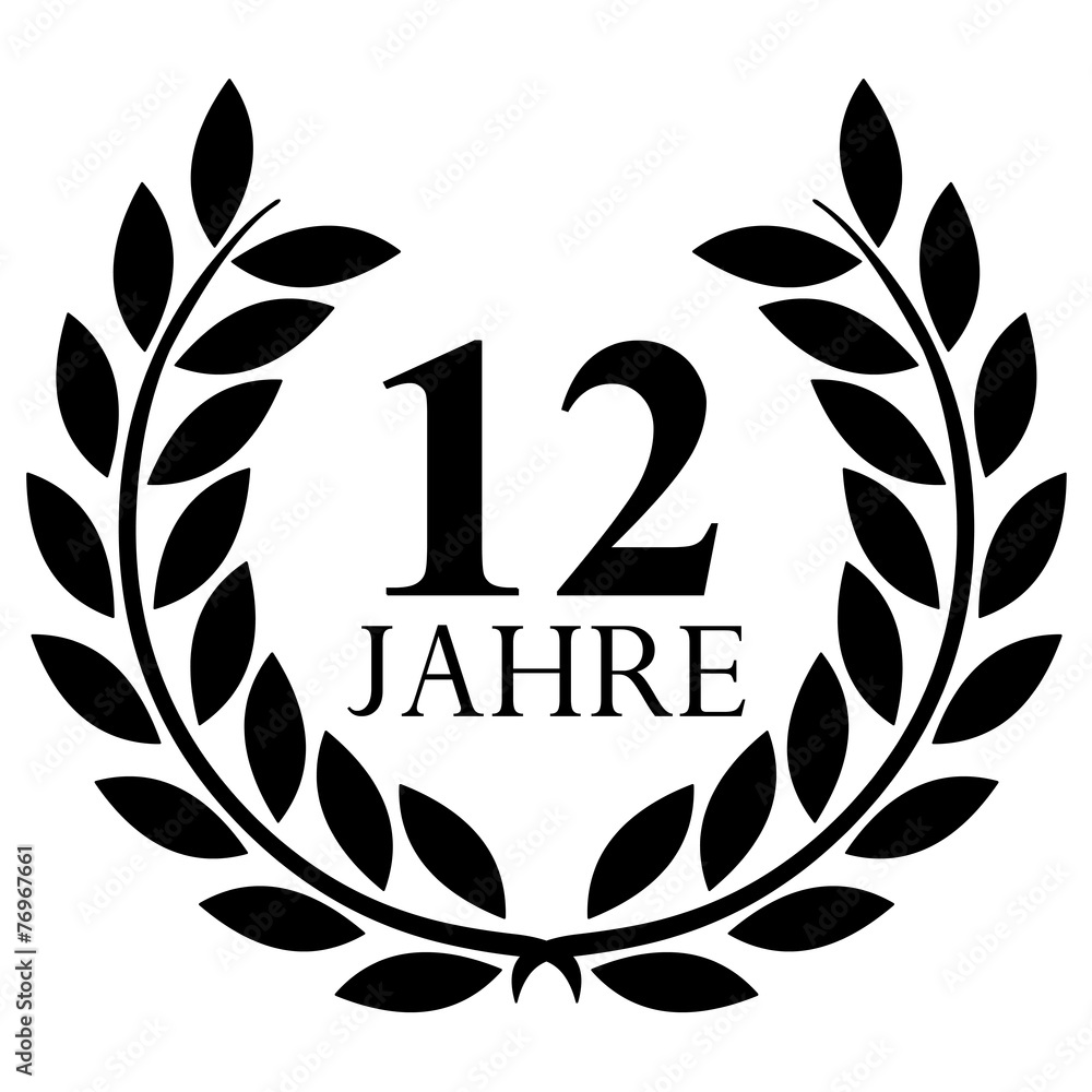 Lorbeerkranz. 12 jahre jubiläum Lorbeerkranz. 12 jahre jubiläum