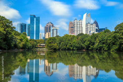 Skyline and reflections of midtown Atlanta  Georgia
