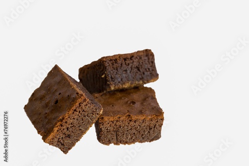 brownie isolated on white background