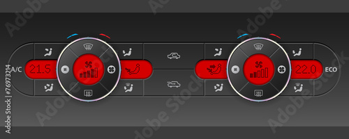 Dual air condition design with red lcd