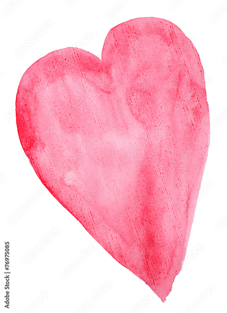 Painted heart shape isolated on white