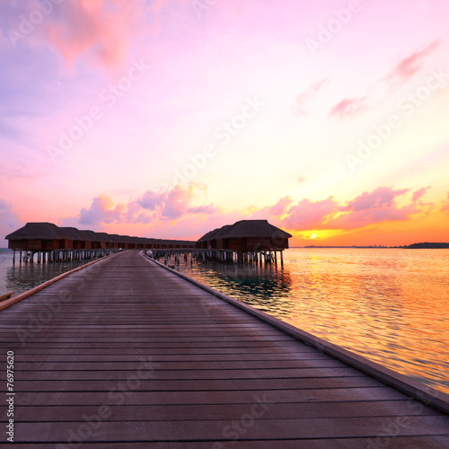 Sunset at Maldivian beach