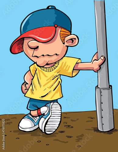 Cartoon cool kid with a baseball cap