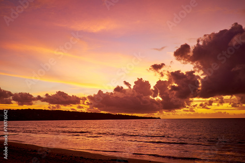 Tropical beach at sunset