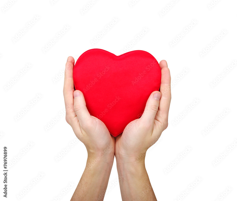 Red heart in hand Red heart in hand