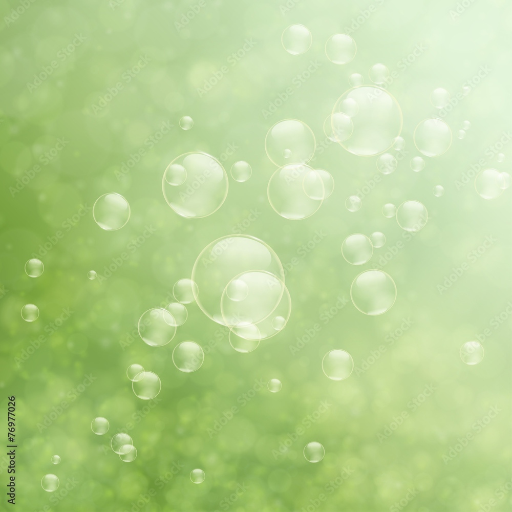 Soap bubbles on a nature background