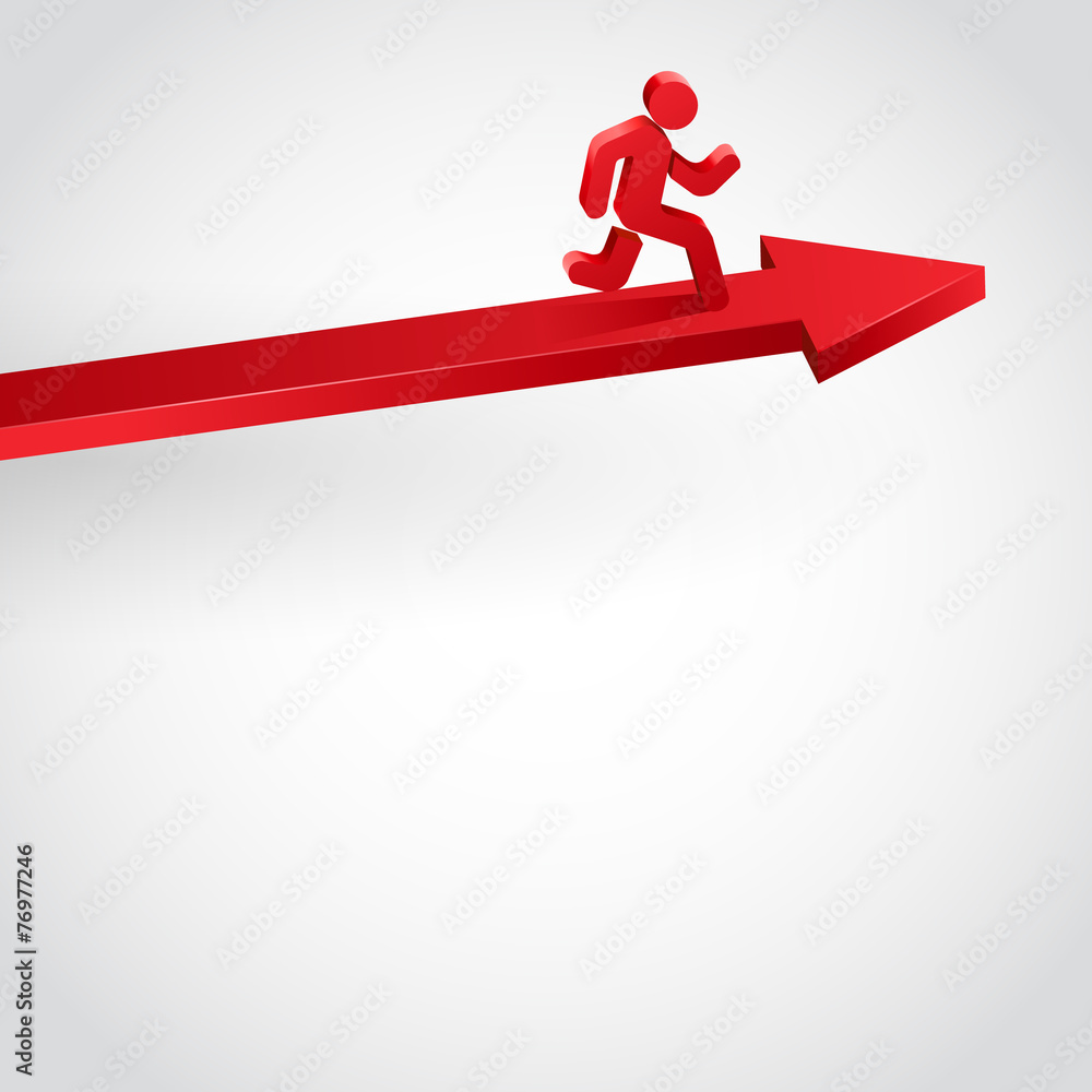 Winner running person on arrow Winner running person on arrow