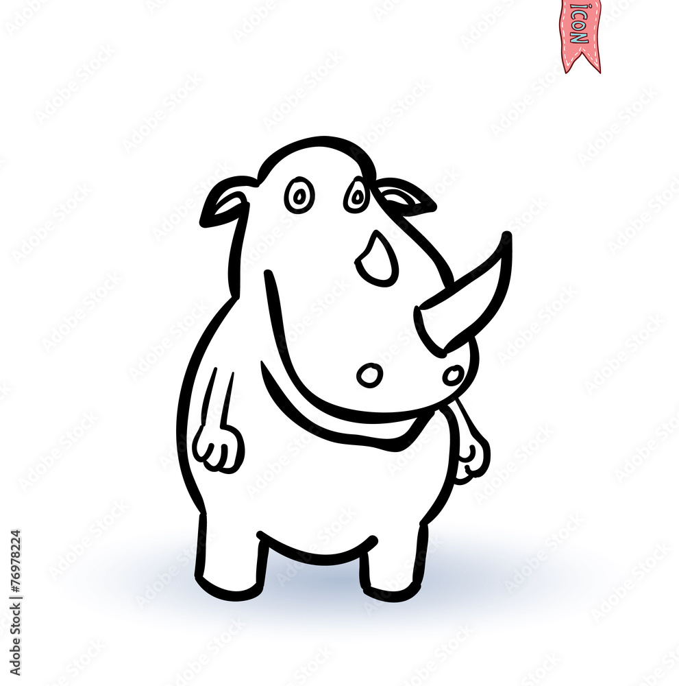 Naklejka premium rhino, vector illustration