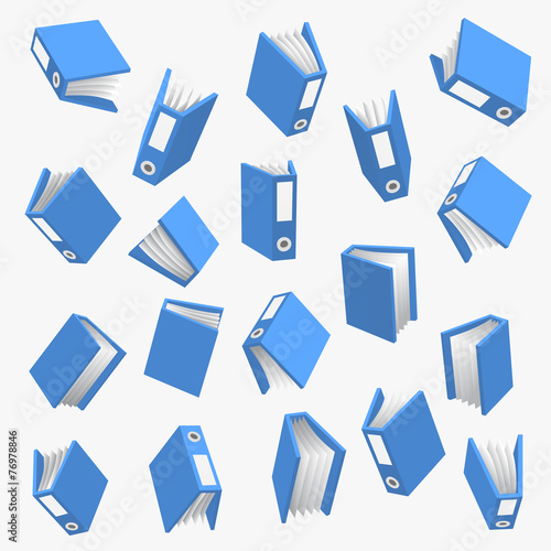 Folder with paper over white background